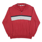 JOY Mens Red & Grey Sport Quarter Zip Sweatshirt M Cotton Blend Casual