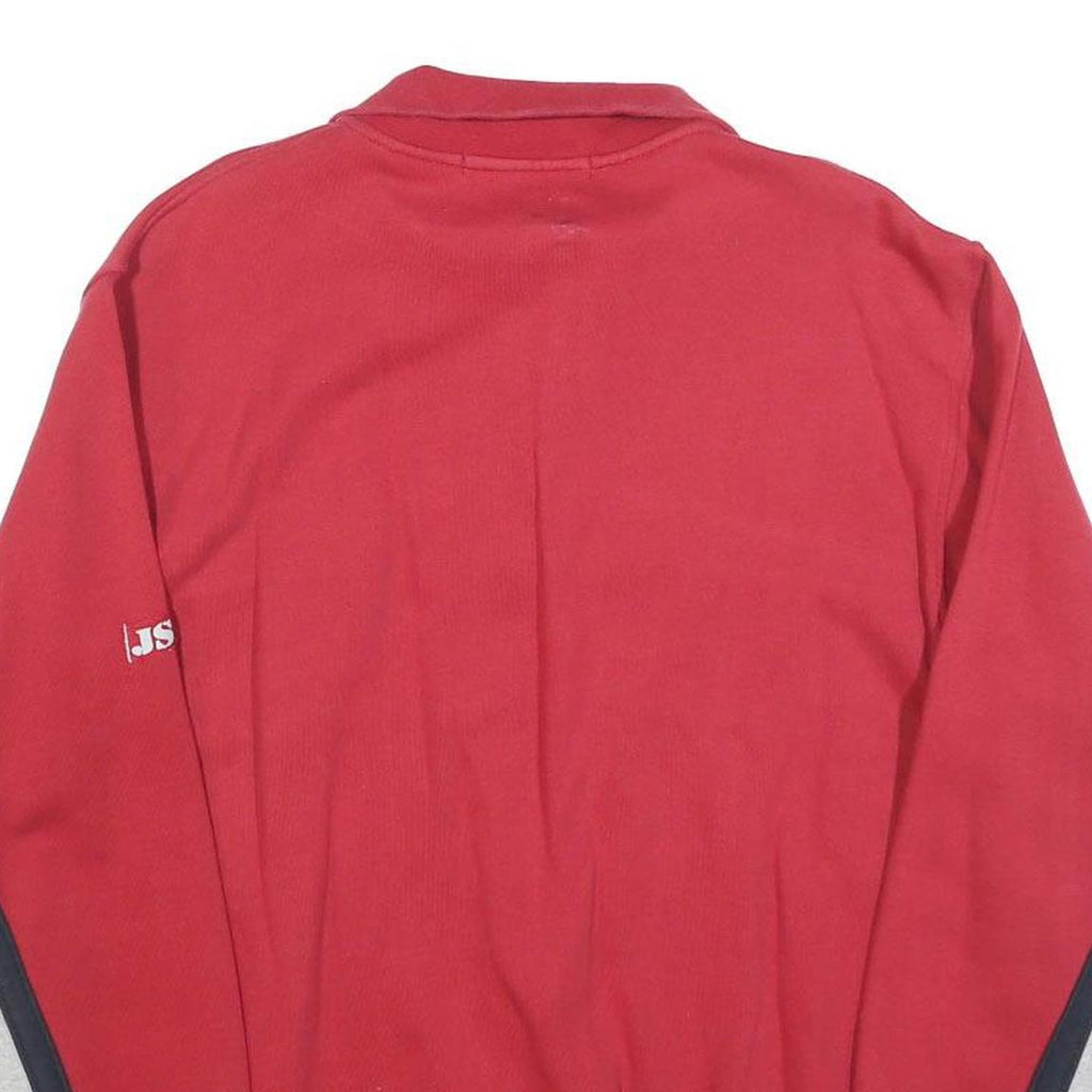 JOY Mens Red & Grey Sport Quarter Zip Sweatshirt M Cotton Blend Casual