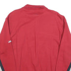 JOY Mens Red & Grey Sport Quarter Zip Sweatshirt M Cotton Blend Casual