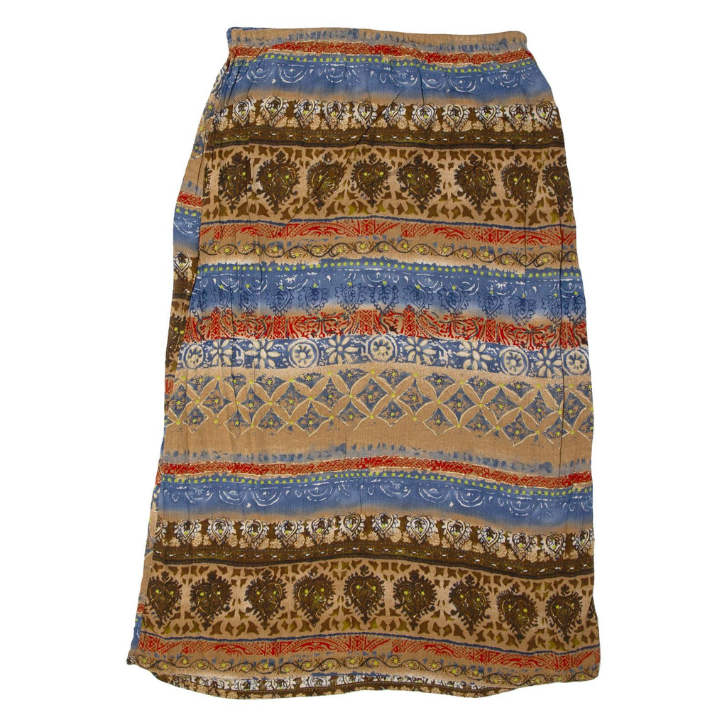 NOTATIONS Womens Straight Skirt Brown Long Fair Isle XL