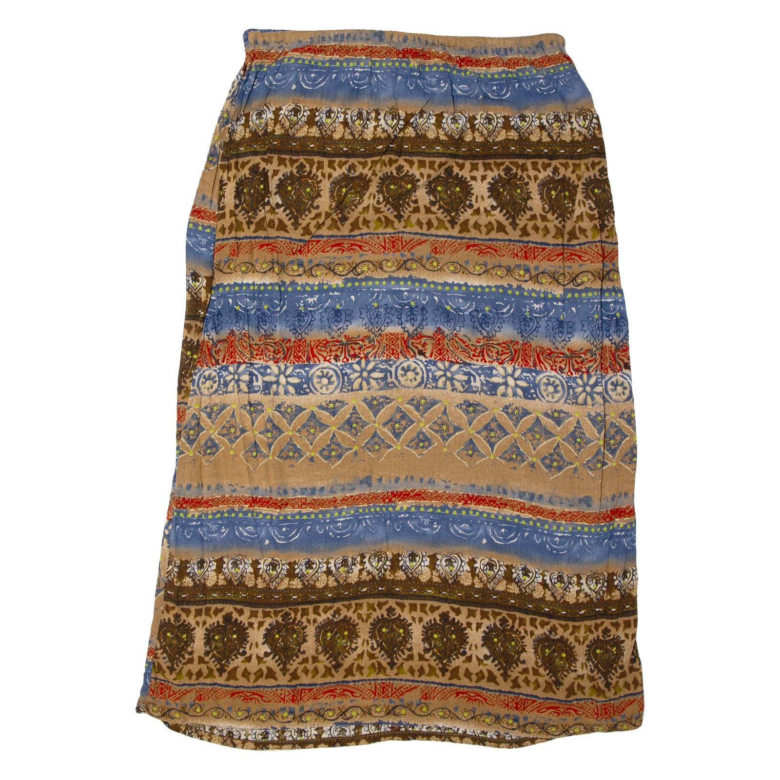 NOTATIONS Womens Straight Skirt Brown Long Fair Isle XL