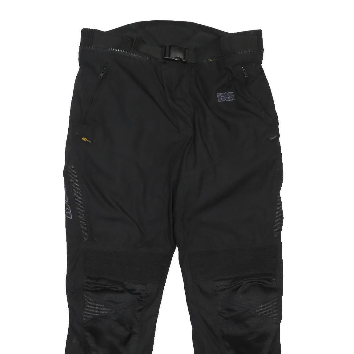 IXS Mens Black Synthetic Woven Regular Fit Straight Trousers W38 L31 Zip Closure