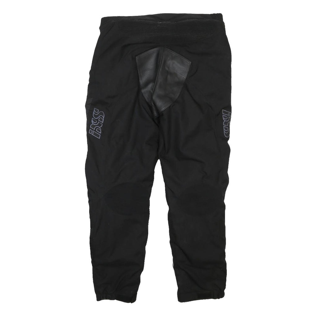 IXS Mens Black Synthetic Woven Regular Fit Straight Trousers W38 L31 Zip Closure
