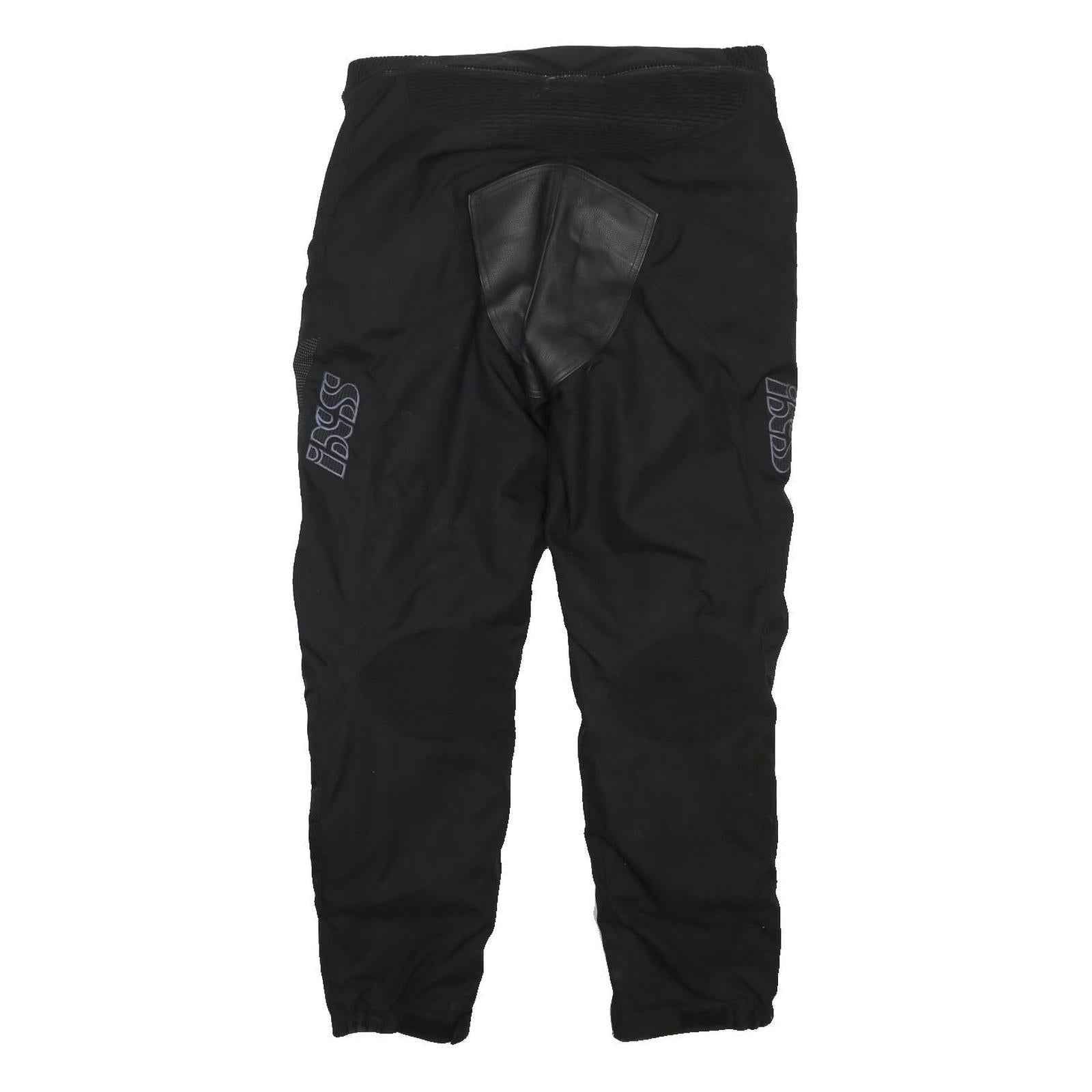 IXS Mens Black Synthetic Woven Regular Fit Straight Trousers W38 L31 Zip Closure