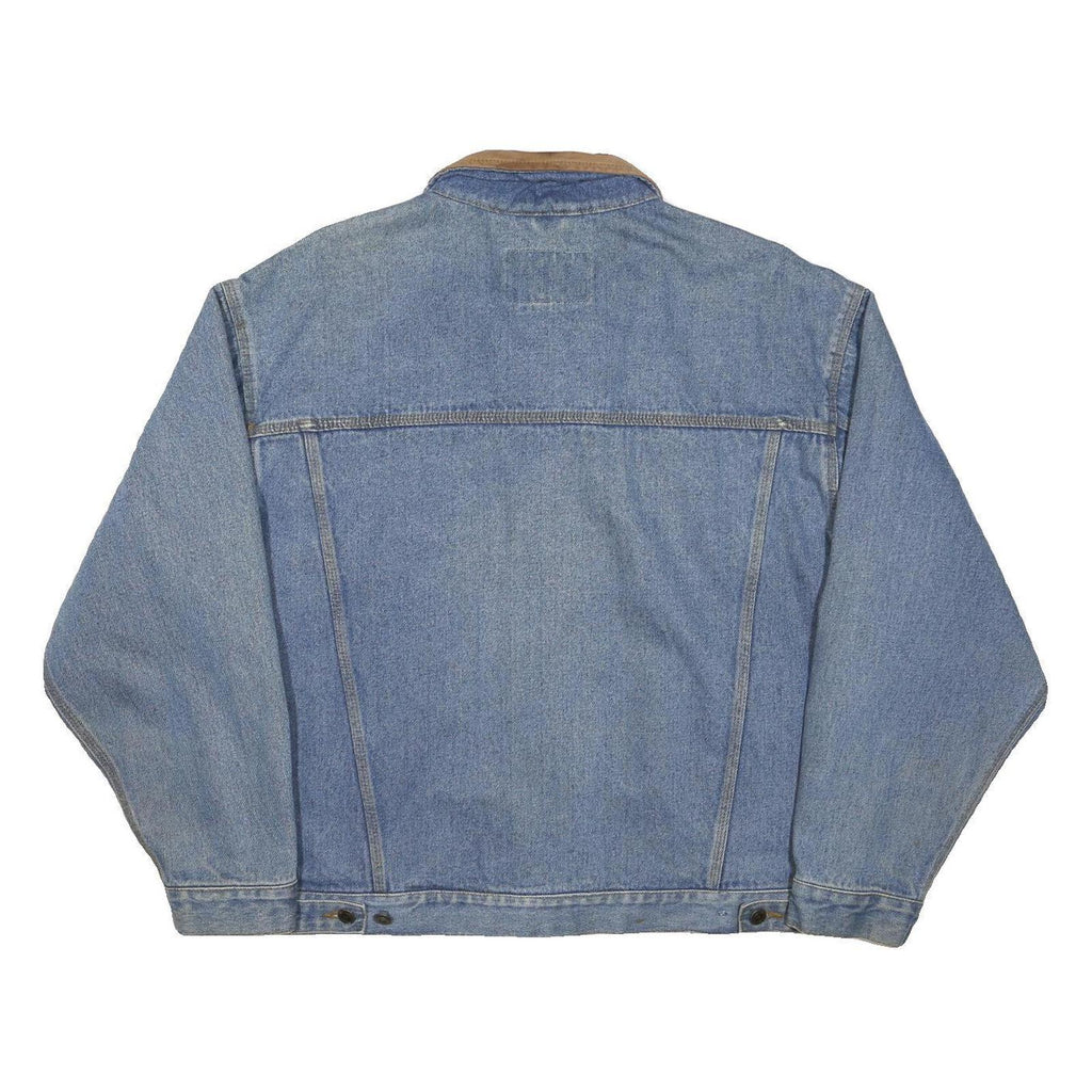 WOODLAKE Mens Blue Denim Button Cotton Classic Jacket L Casual Workwear