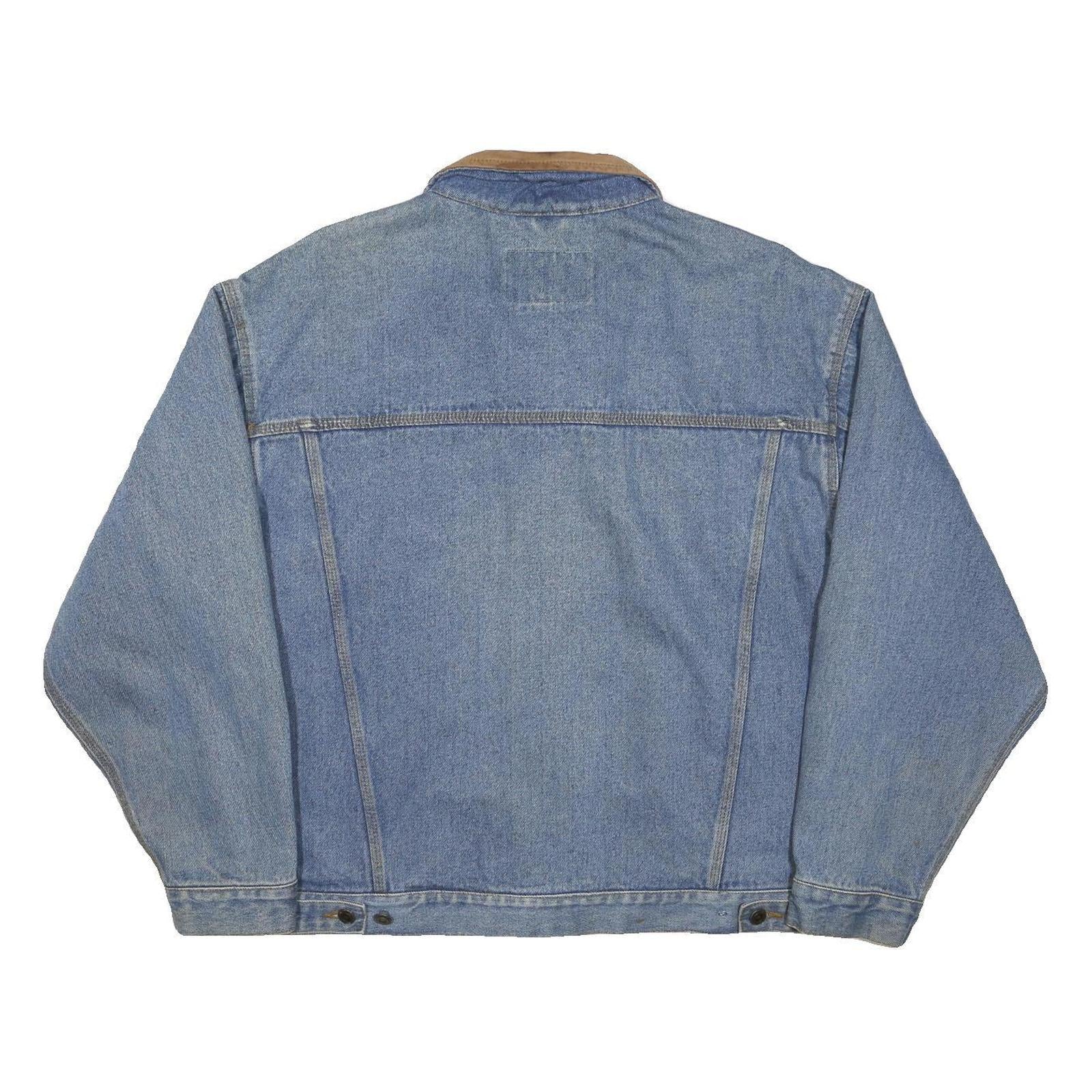 WOODLAKE Mens Blue Denim Button Cotton Classic Jacket L Casual Workwear