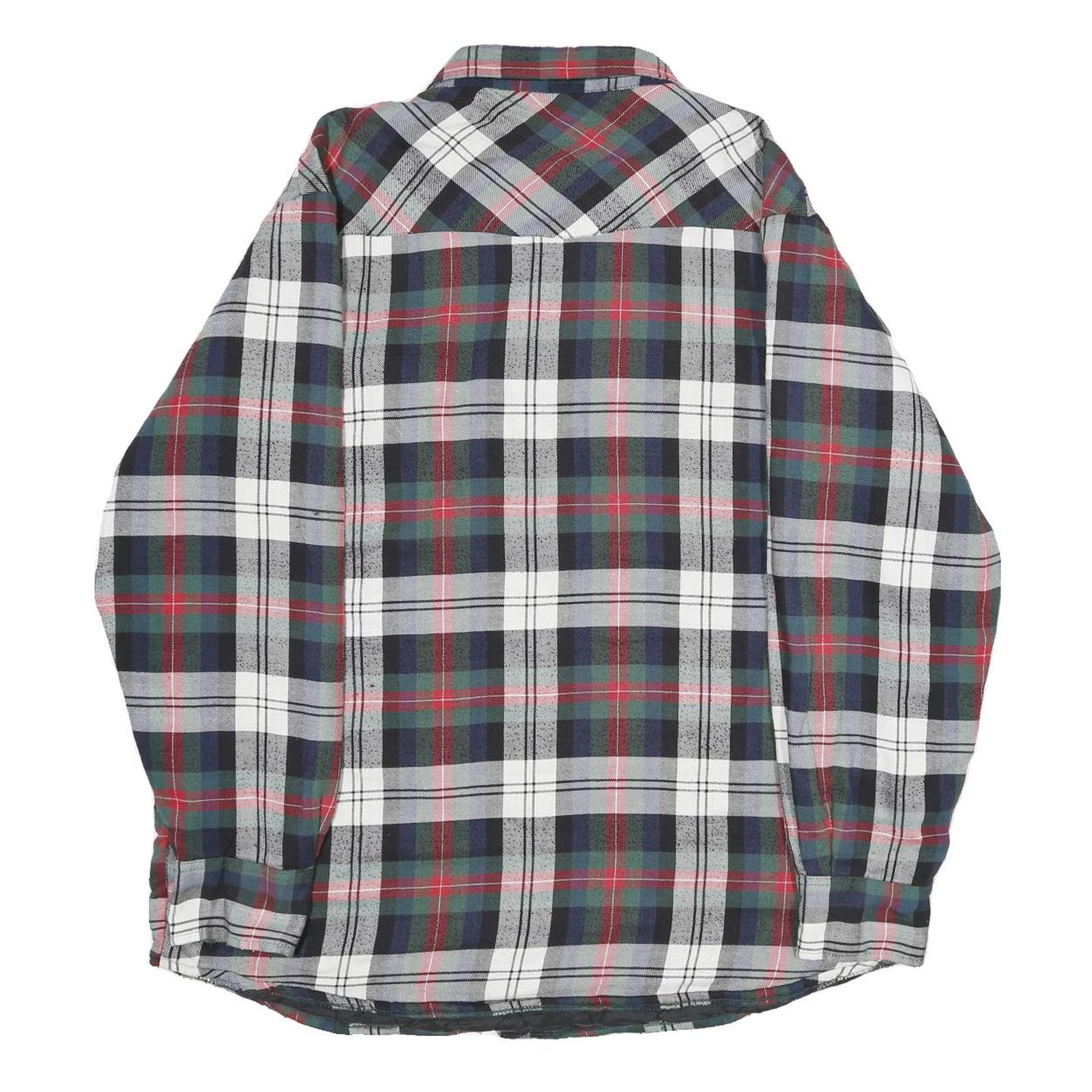 WRANGLER Mens Blue Green Red Check Button Jacket XL Cotton Blend Casual Wear