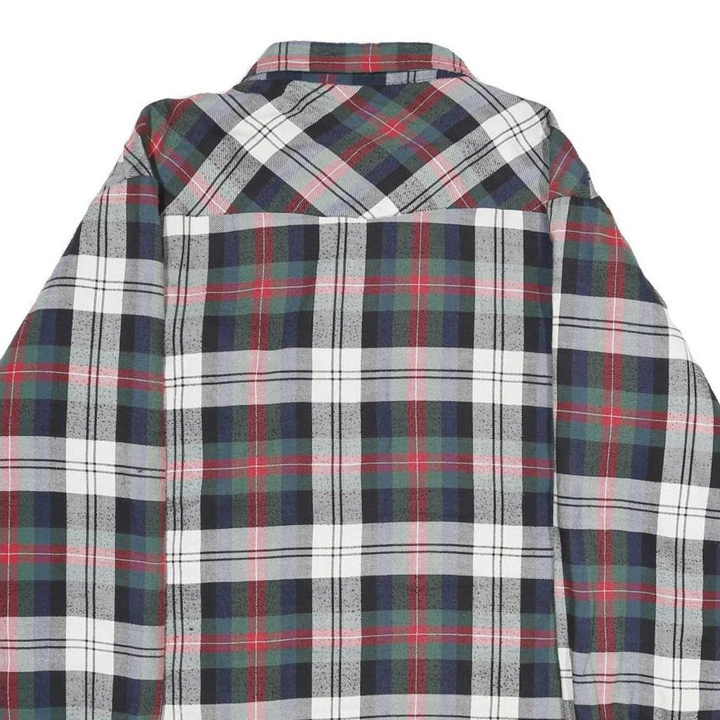 WRANGLER Mens Blue Green Red Check Button Jacket XL Cotton Blend Casual Wear