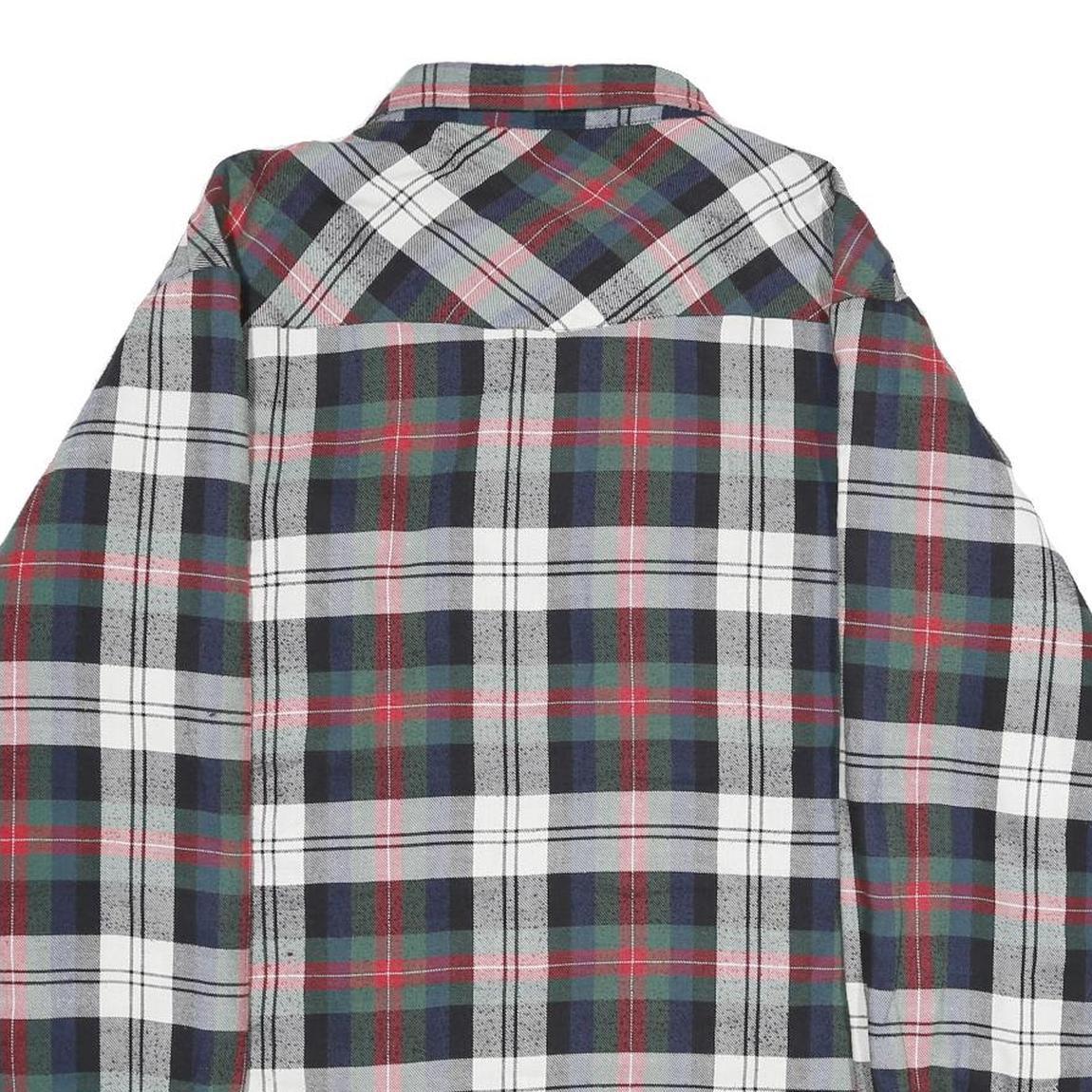 WRANGLER Mens Blue Green Red Check Button Jacket XL Cotton Blend Casual Wear