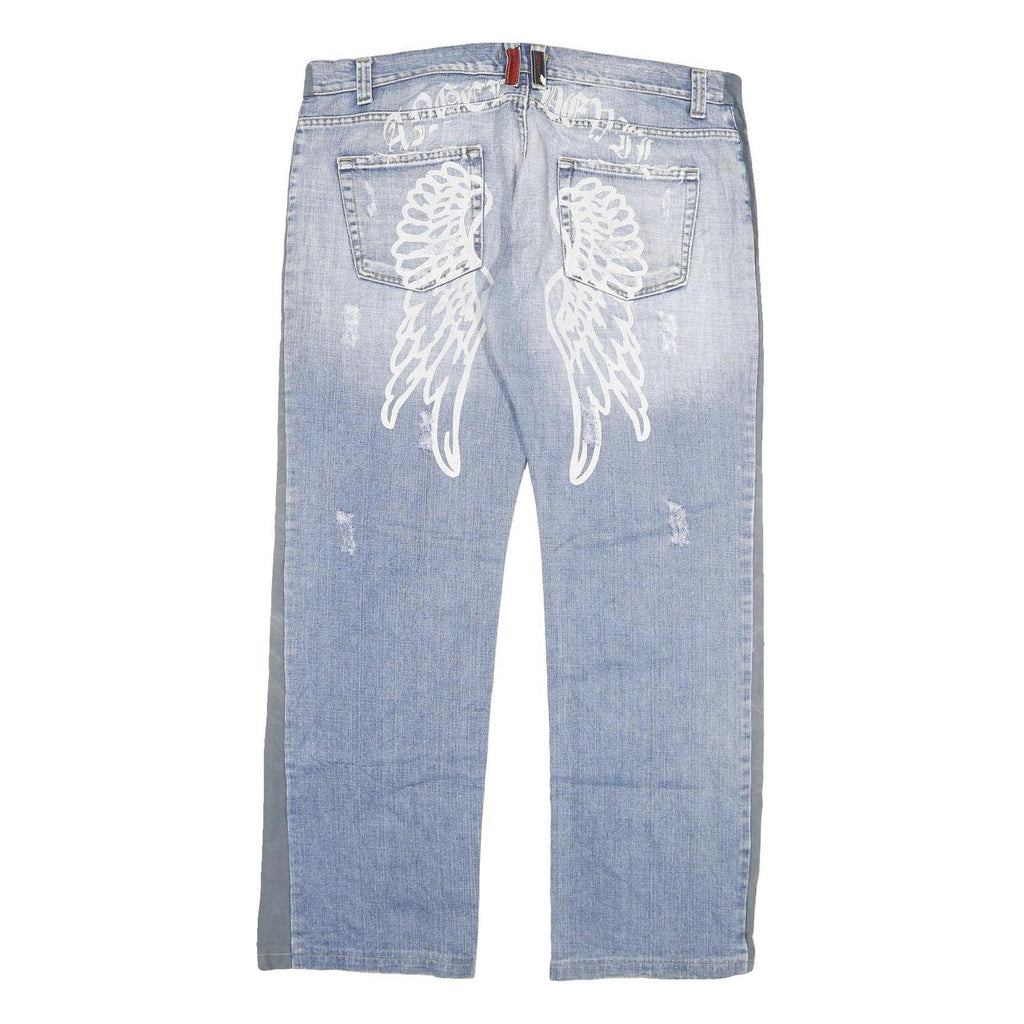 ANGEL DEVIL Womens Jeans Blue Grey Regular Straight Denim Light W42 L33 Angel