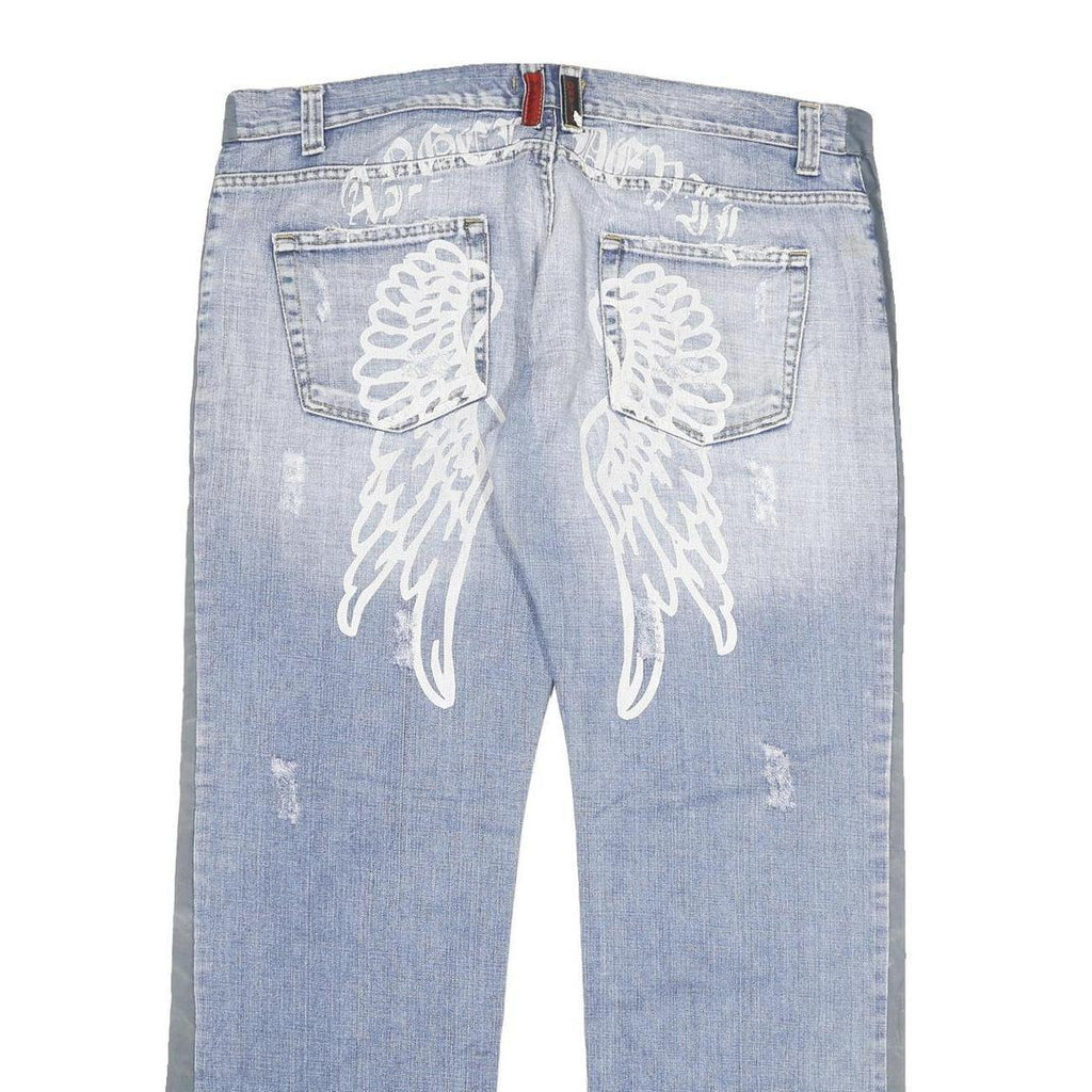 ANGEL DEVIL Womens Jeans Blue Grey Regular Straight Denim Light W42 L33 Angel