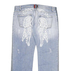 ANGEL DEVIL Womens Jeans Blue Grey Regular Straight Denim Light W42 L33 Angel