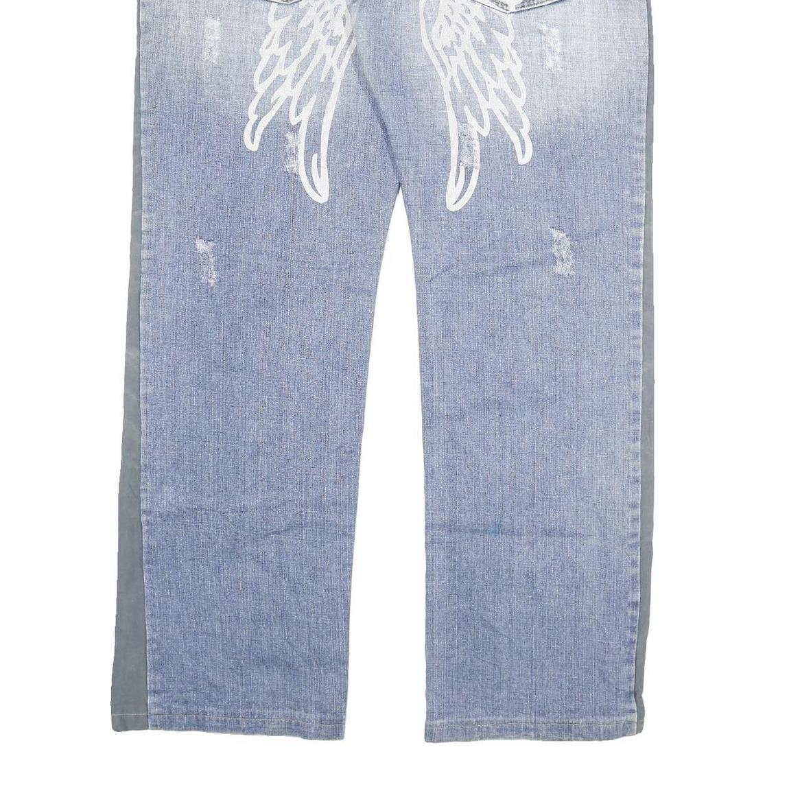 ANGEL DEVIL Womens Jeans Blue Grey Regular Straight Denim Light W42 L33 Angel