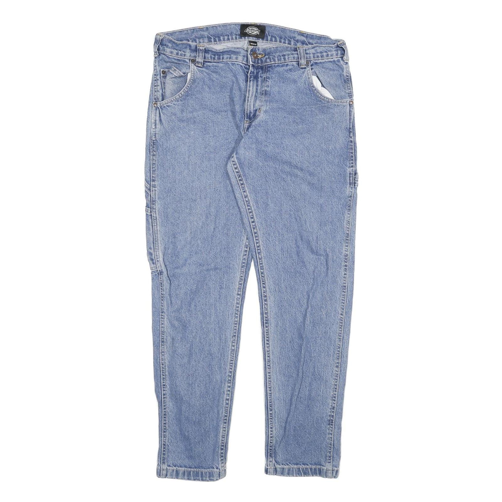 DICKIES Mens Relaxed Light Blue Denim Jeans W34 L29 Workwear Casual Zip Fly