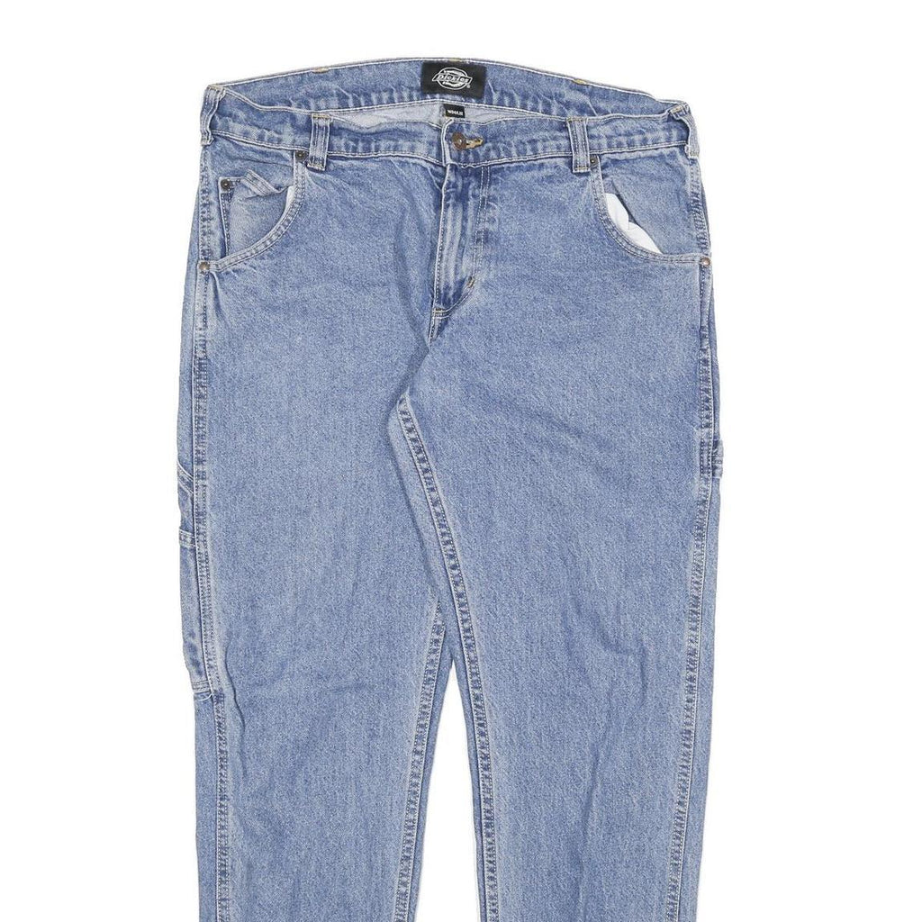 DICKIES Mens Relaxed Light Blue Denim Jeans W34 L29 Workwear Casual Zip Fly