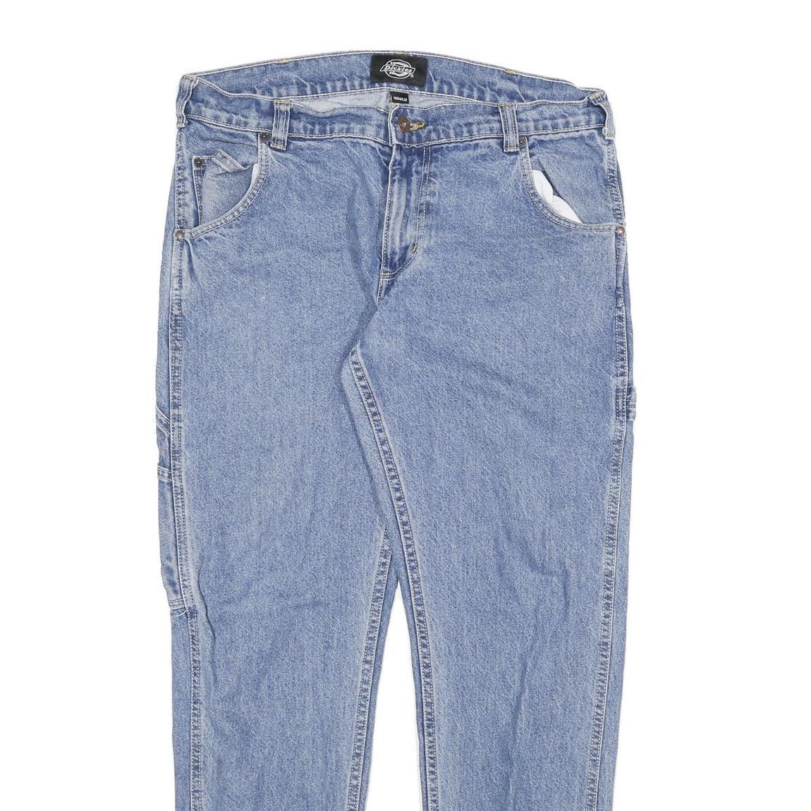 DICKIES Mens Relaxed Light Blue Denim Jeans W34 L29 Workwear Casual Zip Fly