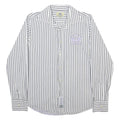 LA MARTINA Womens White & Grey Stripe Shirt M Button Cotton Casual