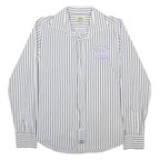 LA MARTINA Womens White & Grey Stripe Shirt M Button Cotton Casual