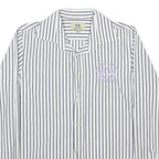 LA MARTINA Womens White & Grey Stripe Shirt M Button Cotton Casual