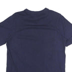 PUMA Mens Navy Blue Cotton T-Shirt L Short Sleeve Crew Neck Logo Print
