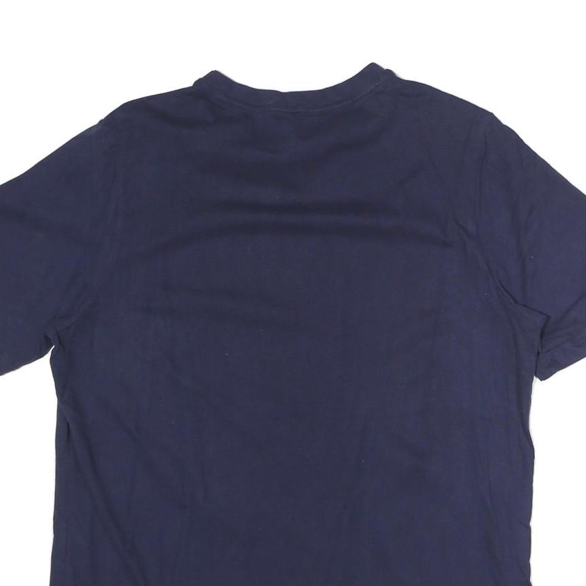 PUMA Mens Navy Blue Cotton T-Shirt L Short Sleeve Crew Neck Logo Print