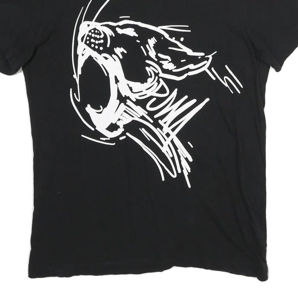 PUMA Mens Black Graphic T-Shirt M Short Sleeve Crew Neck Cotton Casual Sport