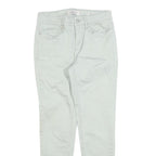 CALVIN KLEIN Womens Cotton Blend Off White Slim Skinny Trousers W26 L26 Stylish