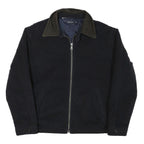 NAUTICA Mens Black Polyester Blend Zip Jacket M Casual Outerwear Plain