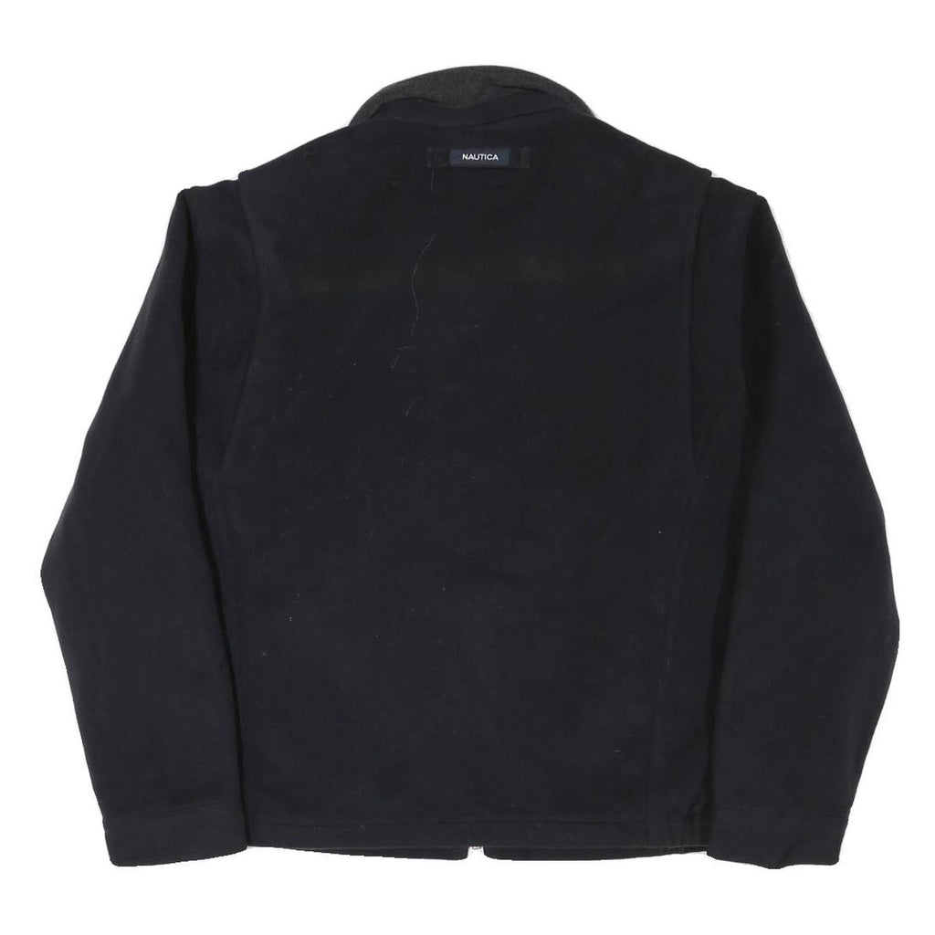 NAUTICA Mens Black Polyester Blend Zip Jacket M Casual Outerwear Plain