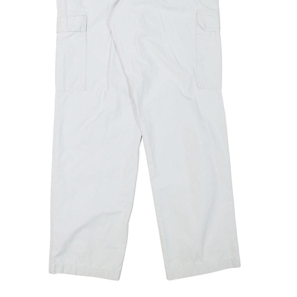 MUSTANG Mens Regular Fit White Cotton Blend Cargo Trousers W33 L32