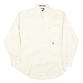 TOMMY HILFIGER Mens White Plain Shirt S Button-Down Collar Long Sleeve Cotton