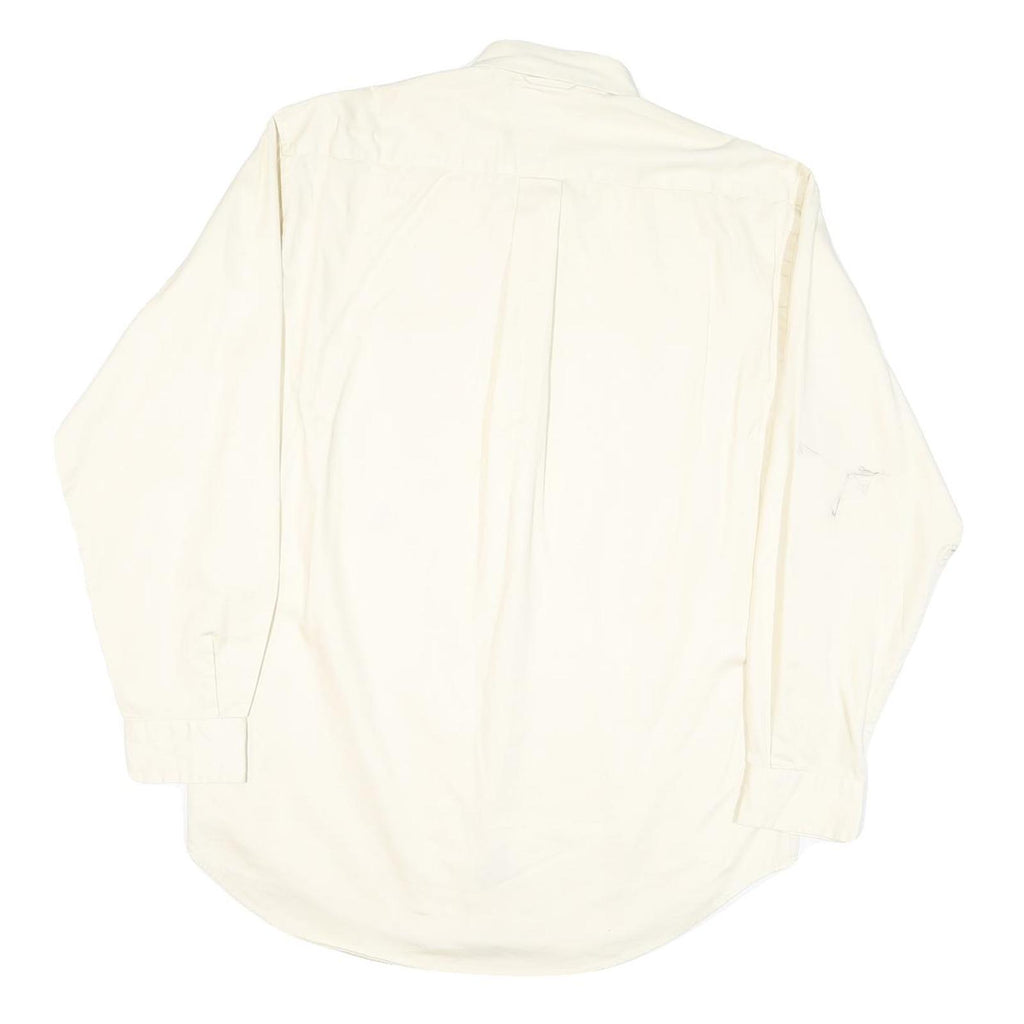 TOMMY HILFIGER Mens White Plain Shirt S Button-Down Collar Long Sleeve Cotton