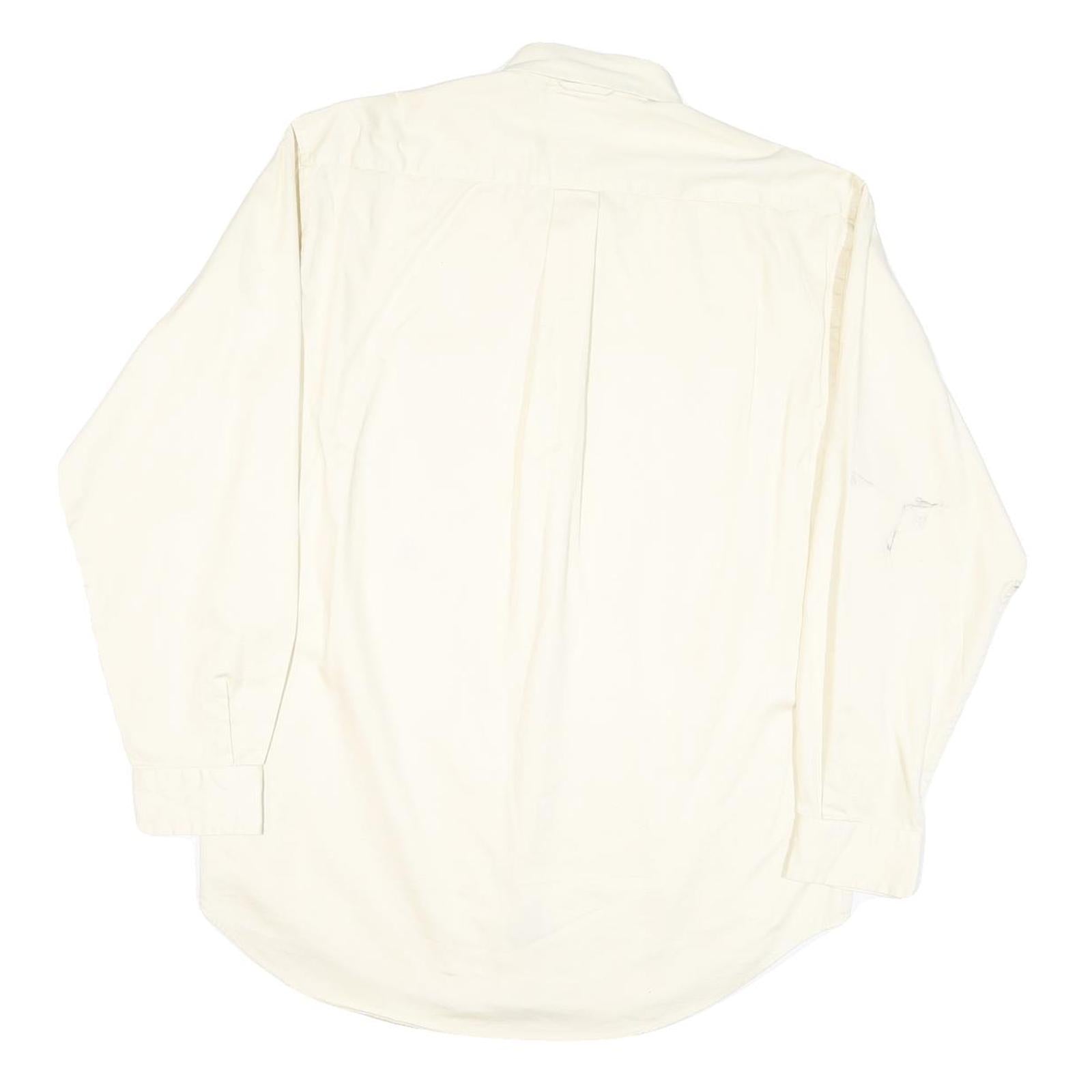 TOMMY HILFIGER Mens White Plain Shirt S Button-Down Collar Long Sleeve Cotton