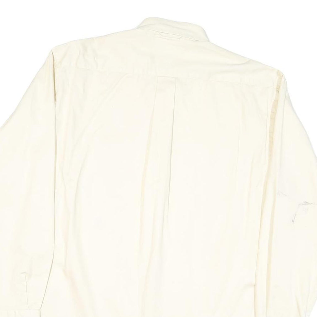 TOMMY HILFIGER Mens White Plain Shirt S Button-Down Collar Long Sleeve Cotton