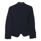 EMPORIO ARMANI Womens Navy Blue Wool Blend Blazer Jacket XS Classic Tailored
