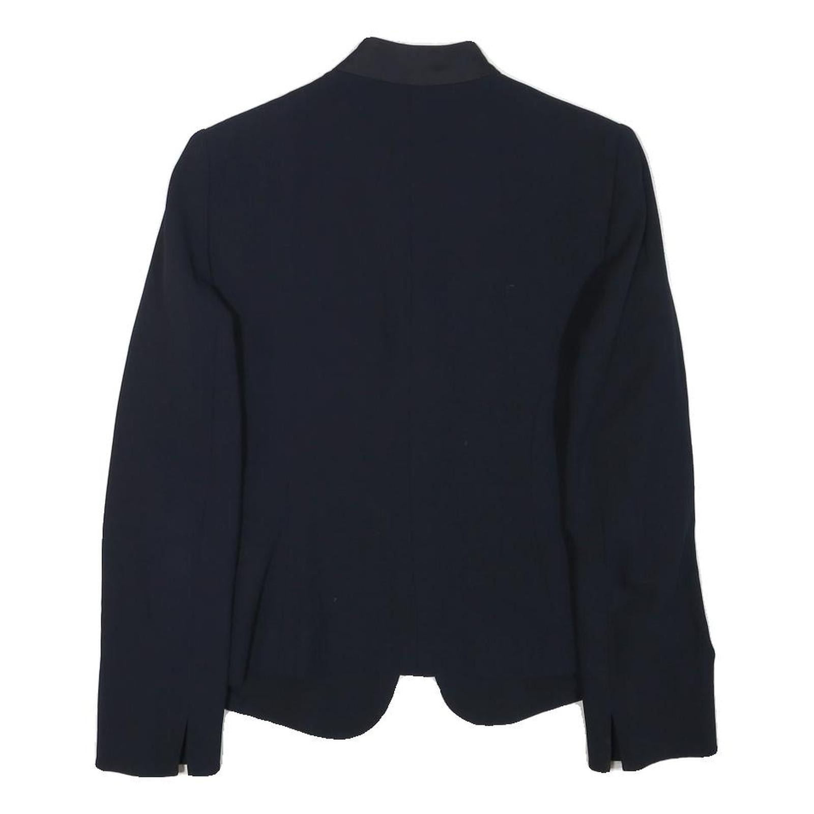 EMPORIO ARMANI Womens Navy Blue Wool Blend Blazer Jacket XS Classic Tailored