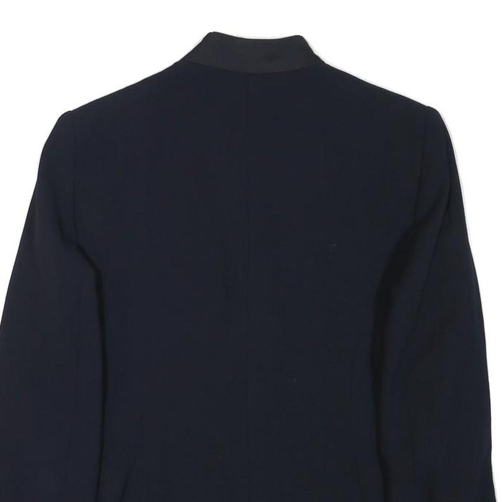 EMPORIO ARMANI Womens Navy Blue Wool Blend Blazer Jacket XS Classic Tailored