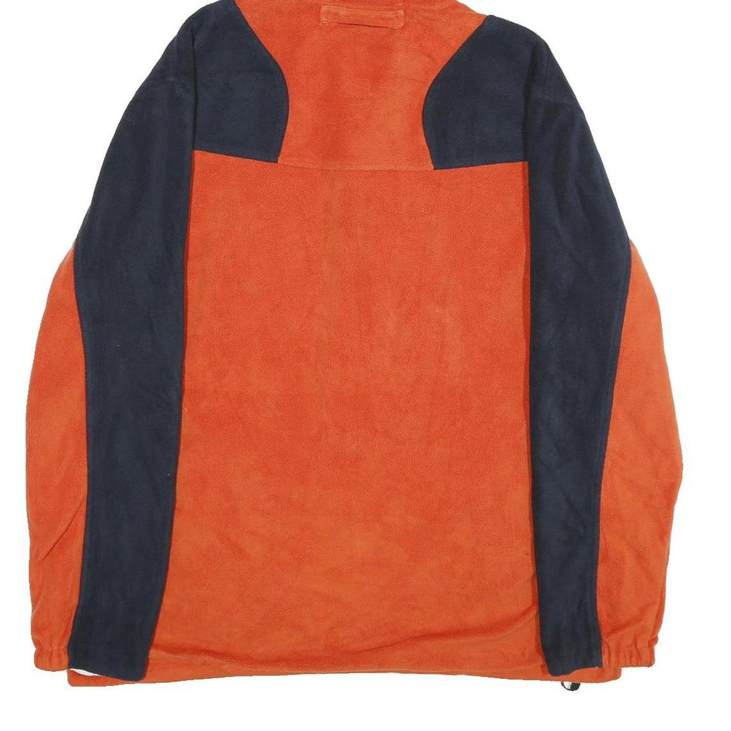 NAUTICA Mens Orange & Navy Reversible Zip Polyester Jacket XL Fleece Hooded