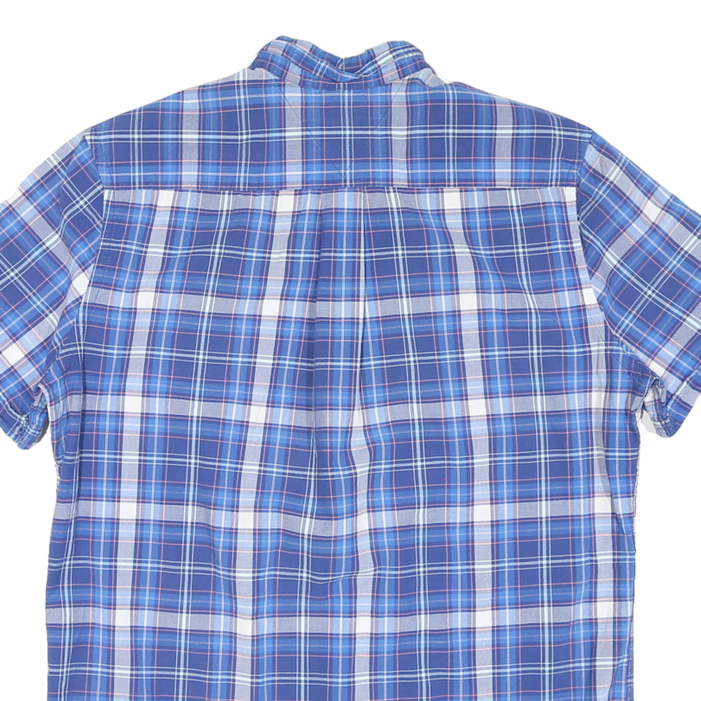 TOMMY HILFIGER Mens Blue & White Check Shirt S Classic Fit Cotton Blend