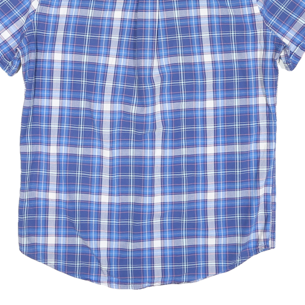 TOMMY HILFIGER Mens Blue & White Check Shirt S Classic Fit Cotton Blend
