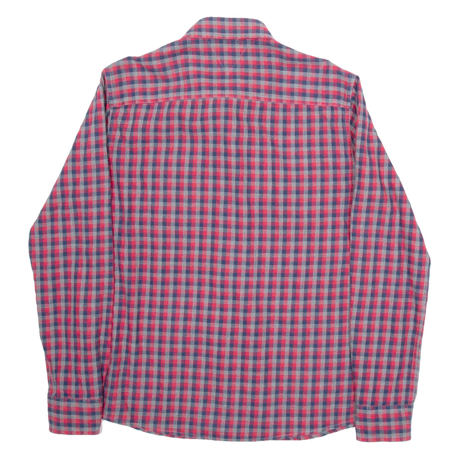 TOMMY HILFIGER Mens Shirt Red Check Long Sleeve S
