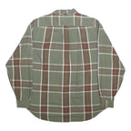 TOMMY HILFIGER Mens Green & Brown Plaid Cotton Shirt L Casual Long Sleeve Button