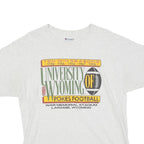 CHAMPION Mens White University Of Wyoming Graphic T-Shirt L Short Sleeve Crew