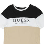 GUESS Mens Black White & Beige Logo Graphic T-Shirt M Short Sleeve Crew Neck