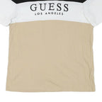 GUESS Mens Black White & Beige Logo Graphic T-Shirt M Short Sleeve Crew Neck