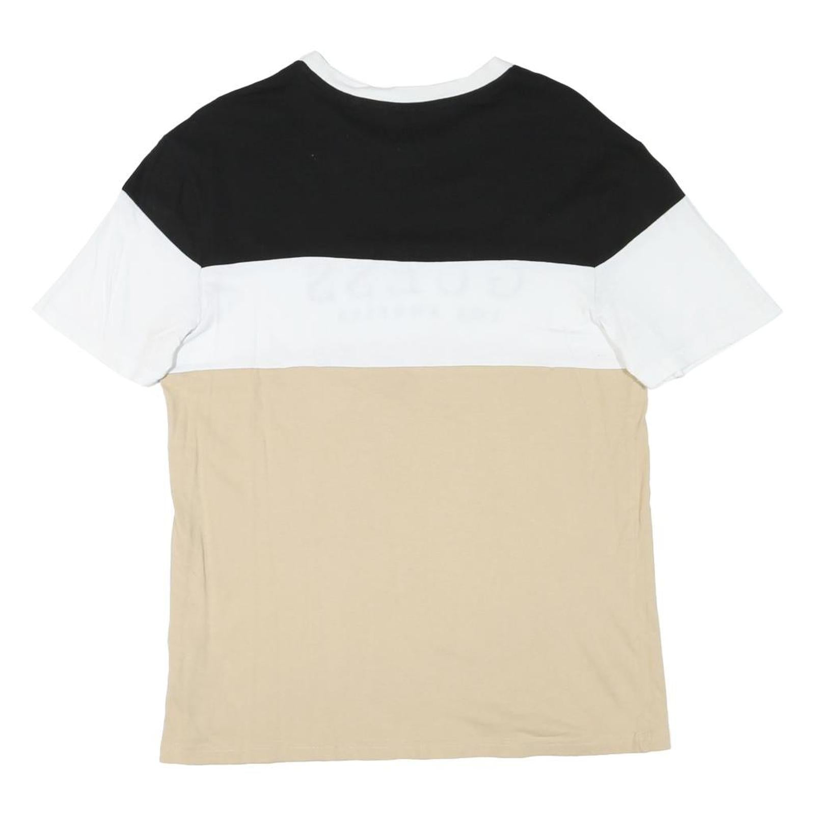 GUESS Mens Black White & Beige Logo Graphic T-Shirt M Short Sleeve Crew Neck