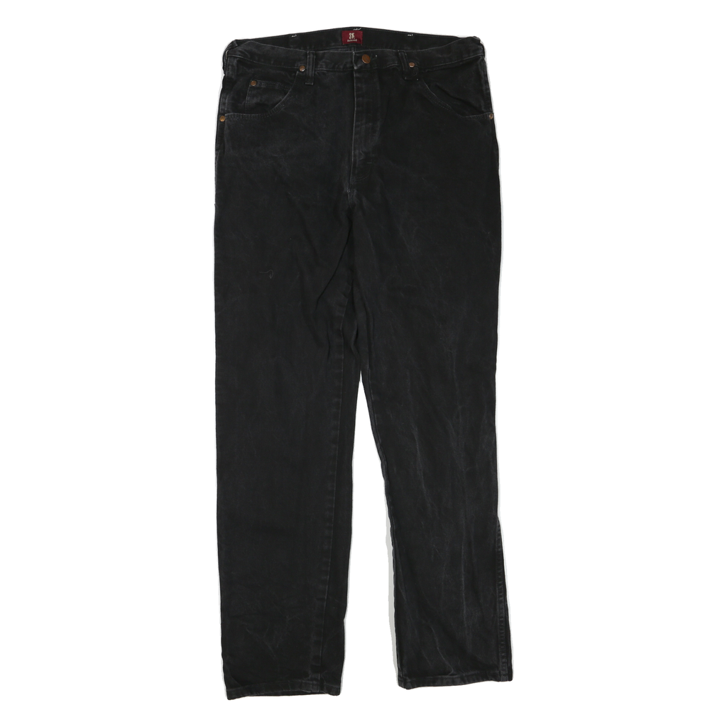 WRANGLER Womens Black Regular Straight Denim Dark W36 L35 Classic Fit Jeans