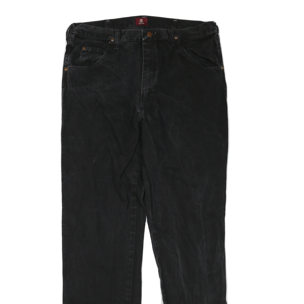 WRANGLER Womens Black Regular Straight Denim Dark W36 L35 Classic Fit Jeans