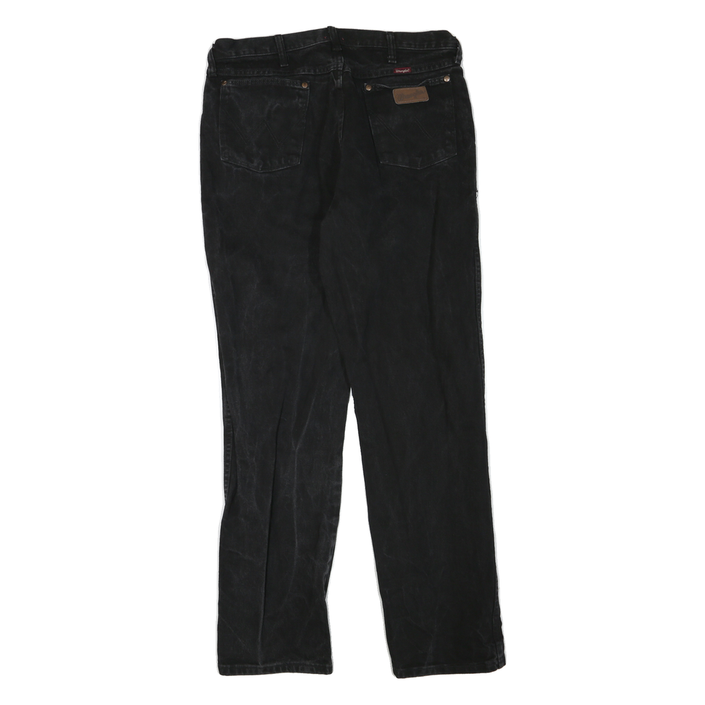 WRANGLER Womens Black Regular Straight Denim Dark W36 L35 Classic Fit Jeans