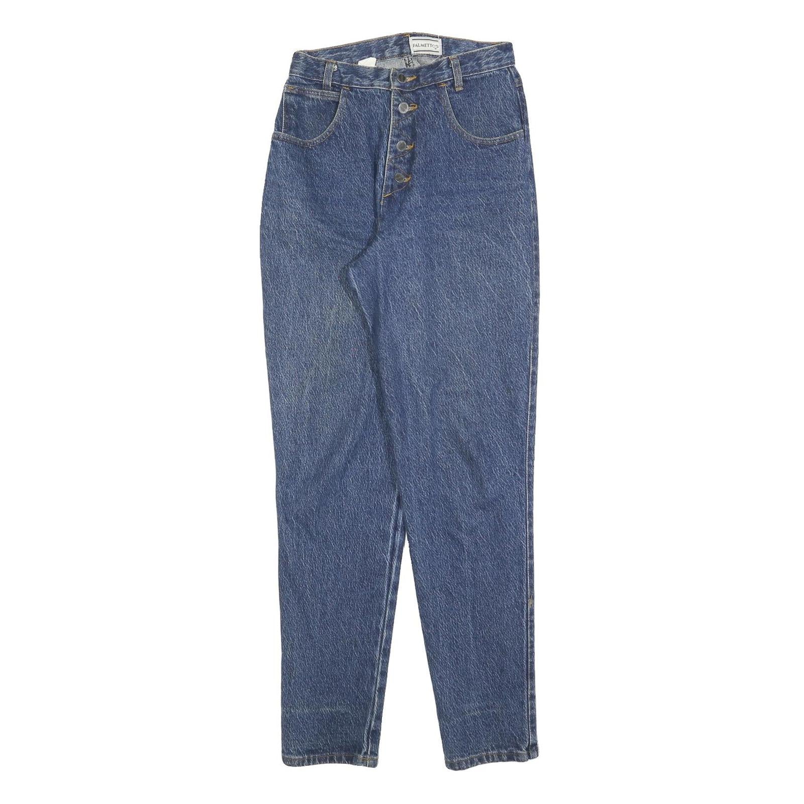 PALMETTOS Womens Jeans Blue Regular Straight Denim Medium W26 L30 Button Closure